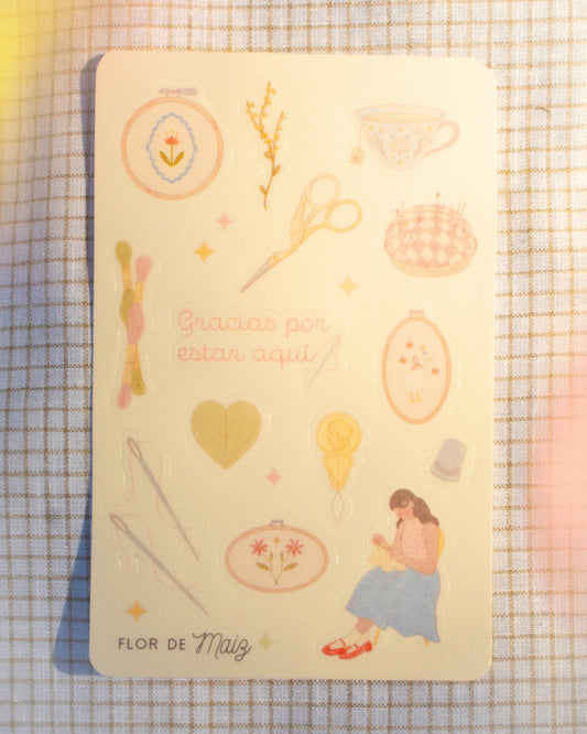 Planilla de stickers | Gracias por estar aquí