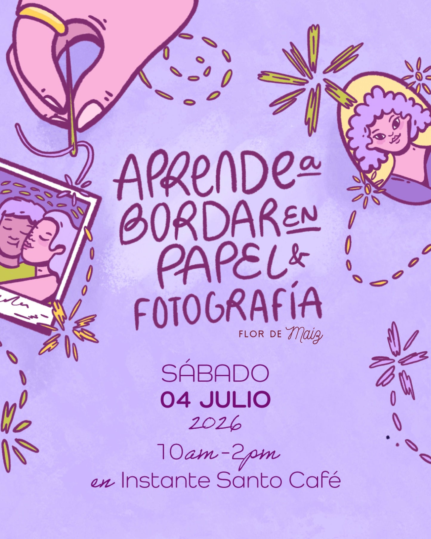 Taller de bordado en papel y fotografías en Guadalajara