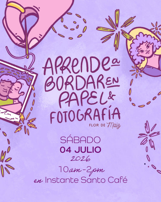 Taller de bordado en papel y fotografías en Guadalajara